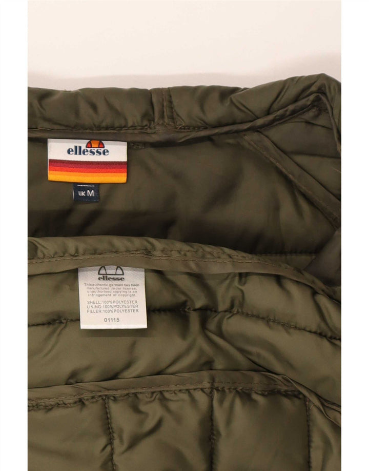 Ellesse Mens Hooded Padded Jacket UK 38 Medium Khaki Camouflage Polyester