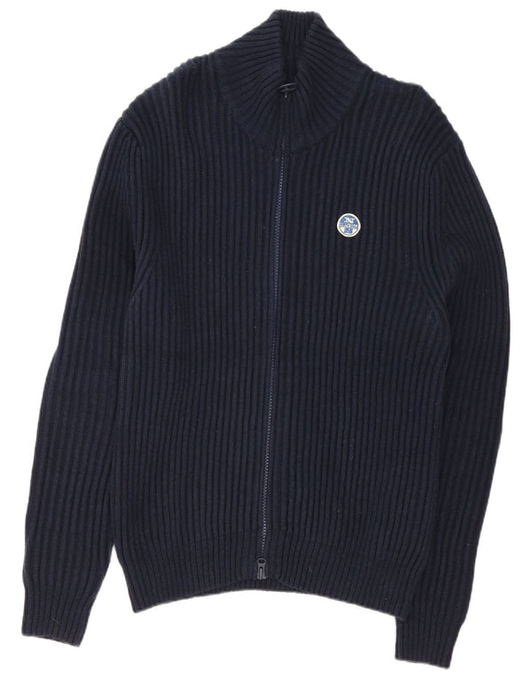 North Sails Mens Cardigan Sweater XL Navy Blue Cotton