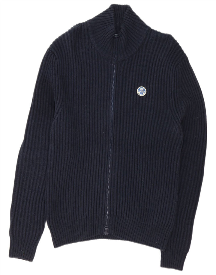 North Sails Mens Cardigan Sweater XL Navy Blue Cotton