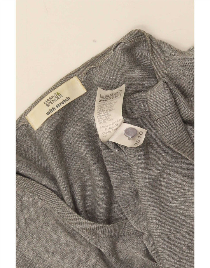 Marks & Spencer Womens Cardigan Sweater UK 16 Large Grey Polyamide