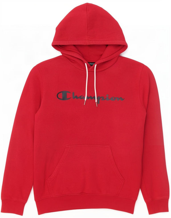 Champion Mens Graphic Hoodie Jumper Medium Red Cotton