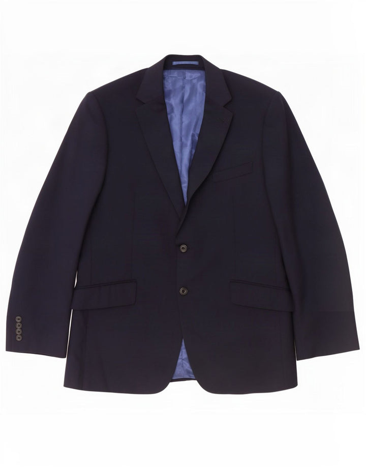 Marks & Spencer Mens 2 Button Blazer Jacket UK 42 Large Navy Blue
