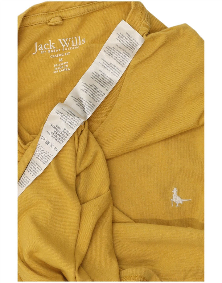Jack Wills Mens Classic Fit T-Shirt Top Medium Yellow Cotton