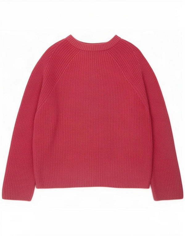 Marks & Spencer Womens Boat Neck Jumper Sweater UK 16 Large Pink Cotton