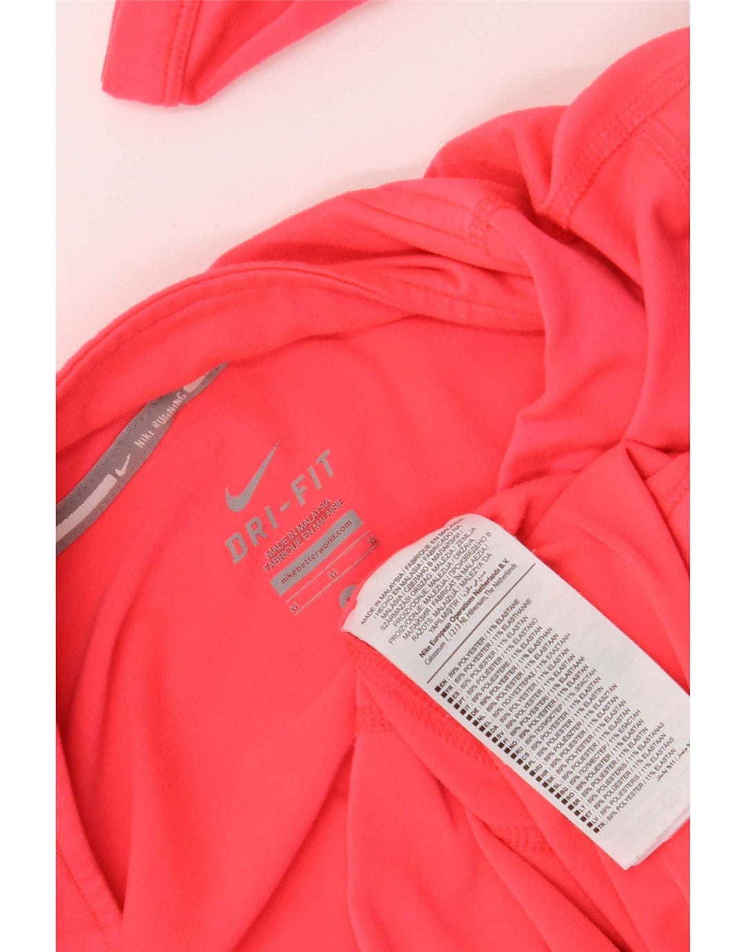 Nike Womens Dri Fit Zip Neck Pullover Tracksuit Top UK 12 Medium Pink