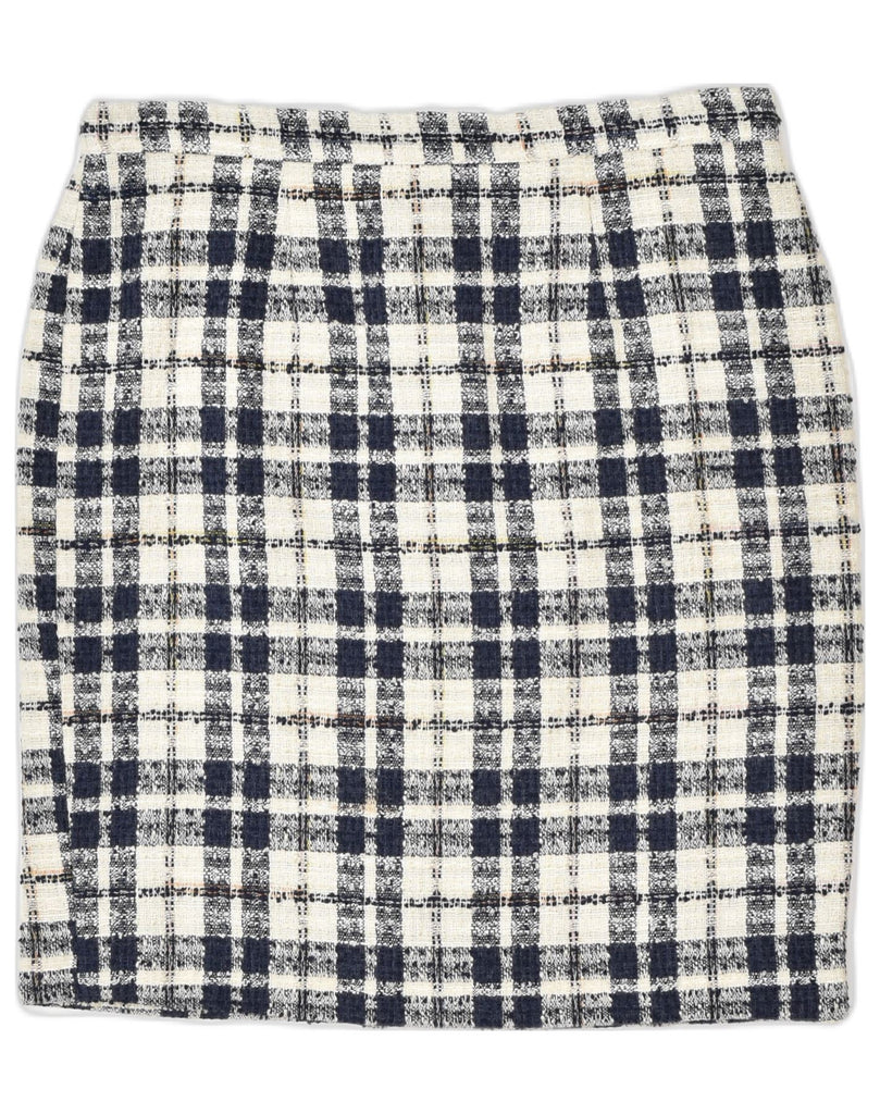 VINTAGE Womens Straight Skirt Large W32 Off White Check | Vintage Vintage | Thrift | Second-Hand Vintage | Used Clothing | Messina Hembry 