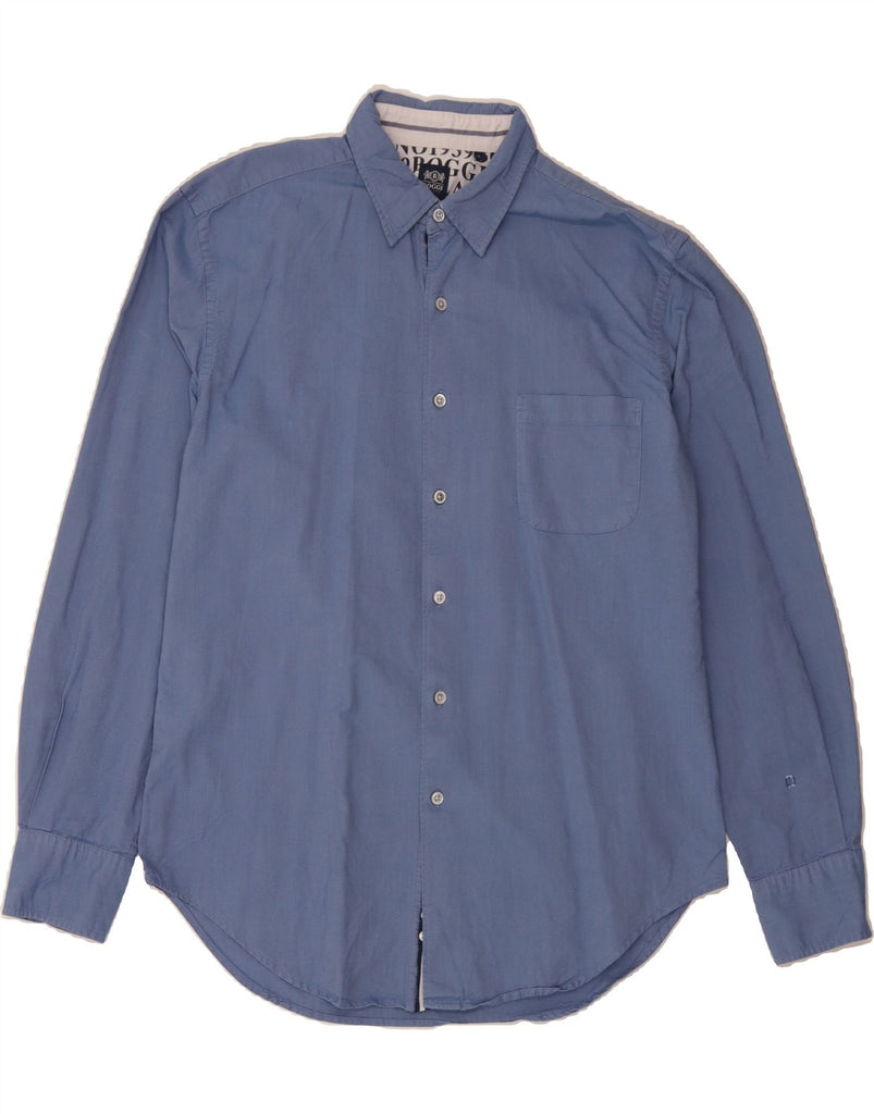 BOGGI Mens Milano Slim Fit Shirt XL Blue Cotton Vintage Boggi and Second-Hand Boggi from Messina Hembry 
