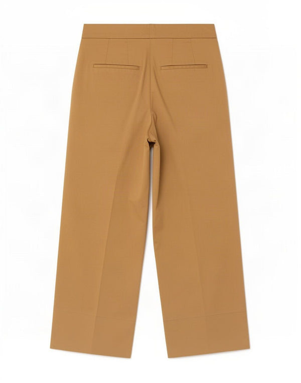 Massimo Dutti Womens High Waist Cropped Trousers EU 40 Medium W30 L25 Beige