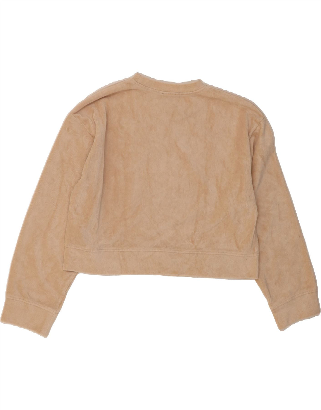 ZARA Womens Oversized Crop Sweatshirt Jumper UK 10 Small Beige Cotton Vintage Zara and Second-Hand Zara from Messina Hembry 