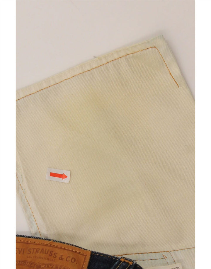 Levi's Mens 502 Tapered Jeans W32 L32 Navy Blue Cotton