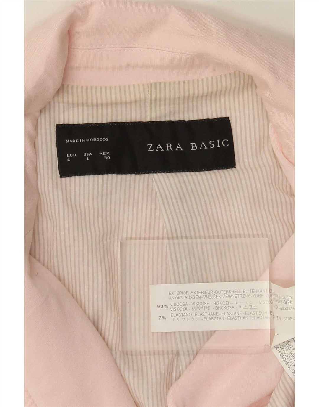 Zara Womens 1 Button Blazer Jacket UK 14 Large Pink Viscose