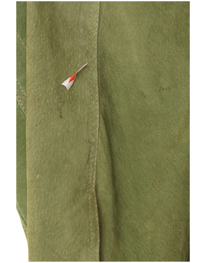 Engbers Mens Suede Bomber Jacket EU 50 Large Green Leather