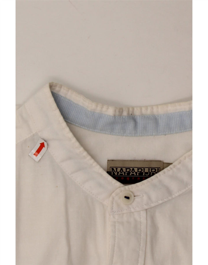 NAPAPIJRI Mens Geographic Regular Fit Shirt Medium White Cotton