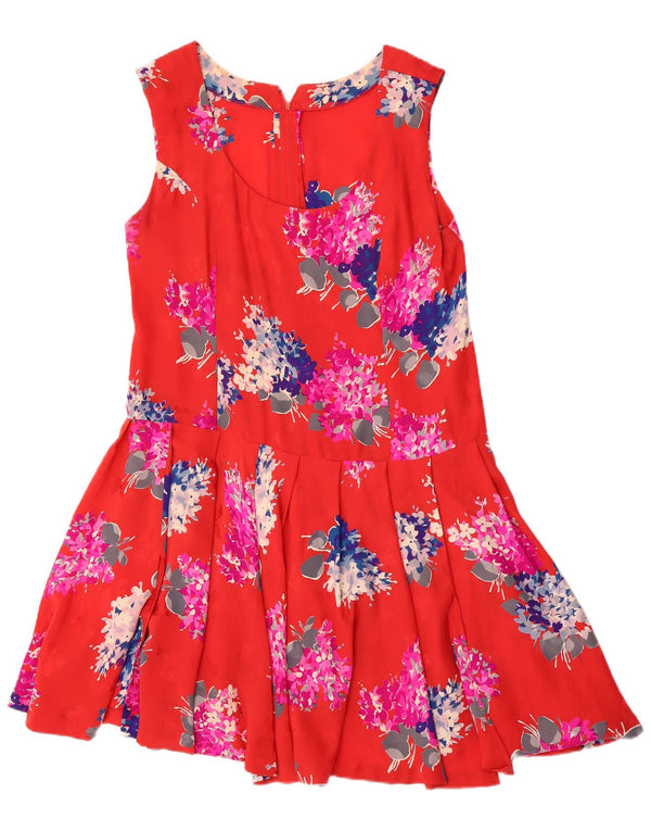 Vintage Womens Sleeveless Swing Dress UK 16 Large Red Floral