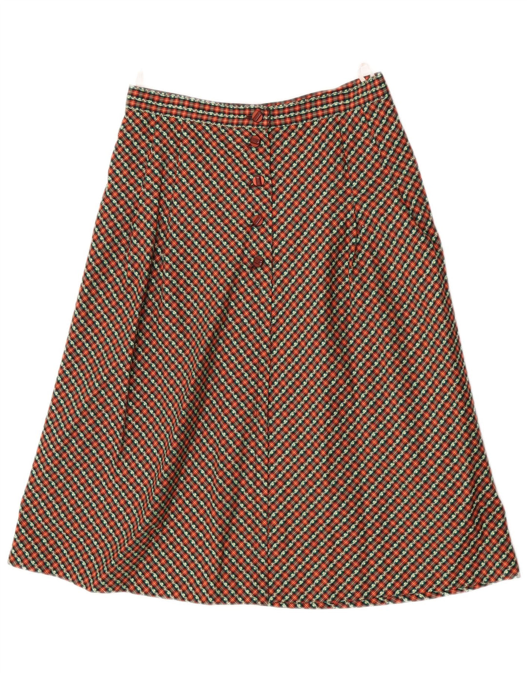 Vintage Womens A-Line Skirt W28 Medium  Multicoloured Check
