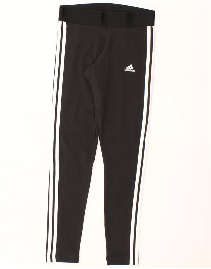ADIDAS Womens Leggings UK 8/10 Small  Black Cotton Vintage Adidas and Second-Hand Adidas from Messina Hembry 