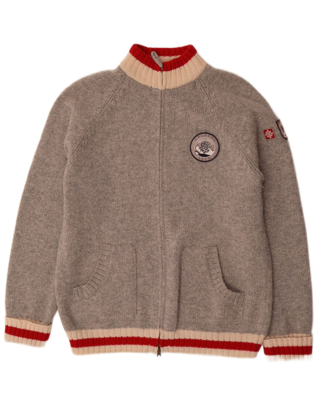 MC NEAL Mens Cardigan Sweater 2XL Grey Wool