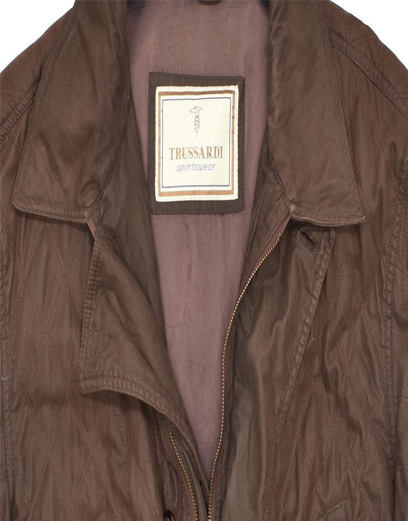 TRUSSARDI Mens Windbreaker Jacket UK 42 XL Brown | Vintage | Thrift | Second-Hand | Used Clothing | Messina Hembry 