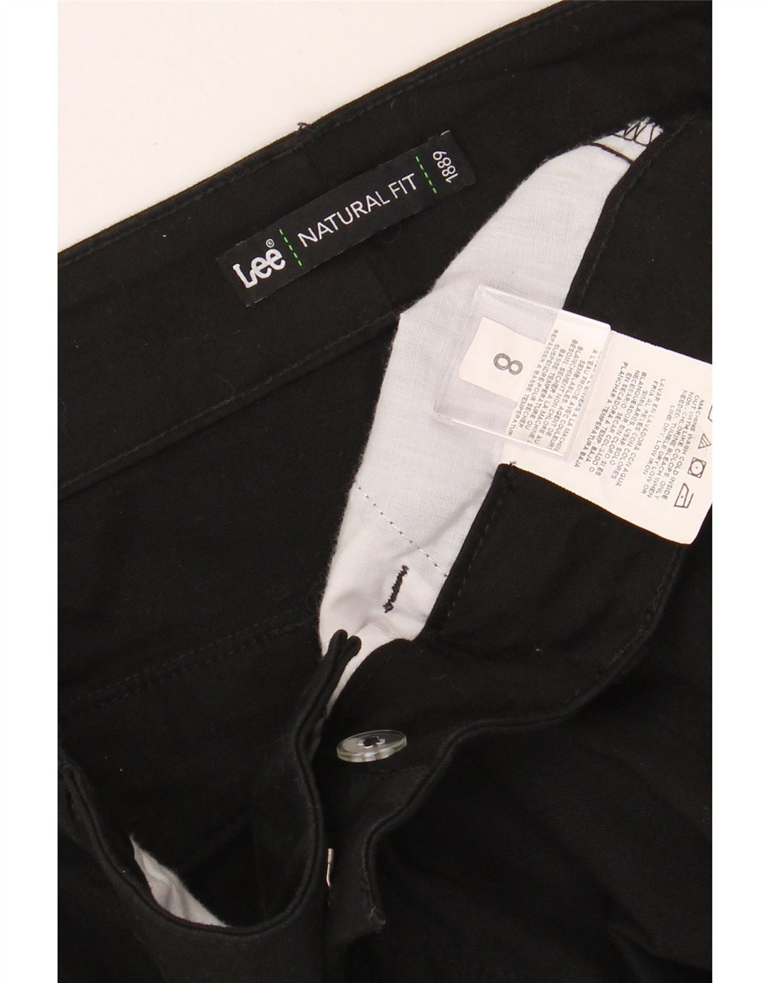 LEE Womens Natural Fit Straight Capri Trousers US 8 Medium W32  Black Vintage Lee and Second-Hand Lee from Messina Hembry 