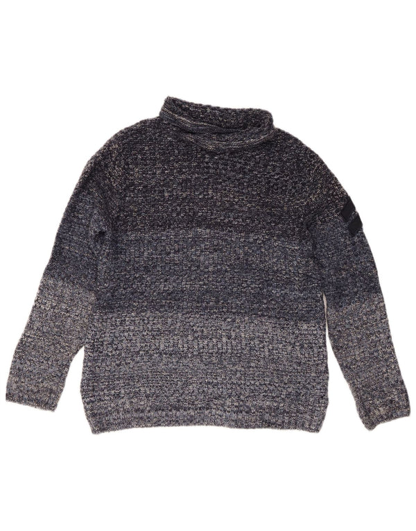 Zara Boys Roll Neck Jumper Sweater 13-14 Years Navy Blue Colourblock