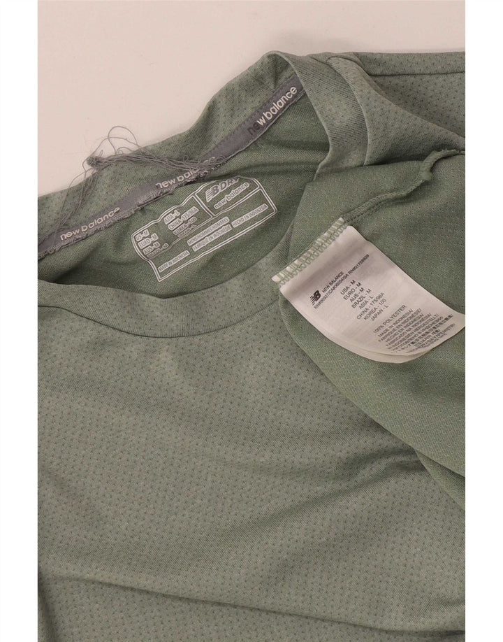 New Balance Mens T-Shirt Top Medium Green Polyester