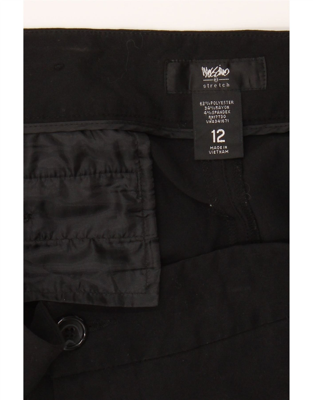 MOSSIMO Womens Straight Capri Trousers US 12 XL W34 L24 Black Polyester Vintage Mossimo and Second-Hand Mossimo from Messina Hembry 