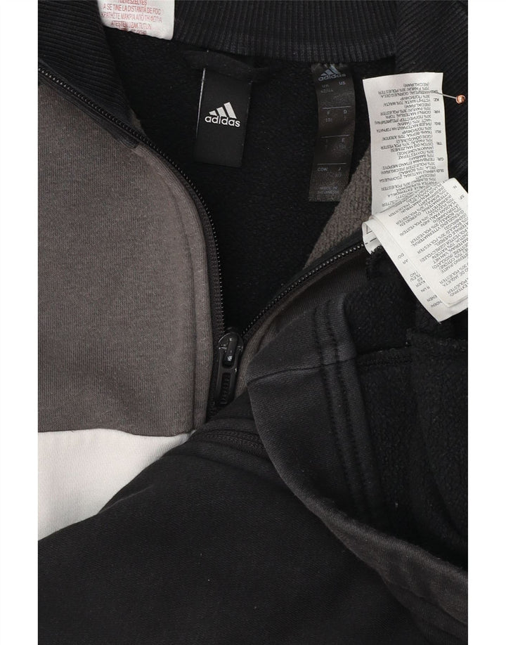 ADIDAS Mens Tracksuit Top Jacket UK 42/44 Medium Black Colourblock Cotton