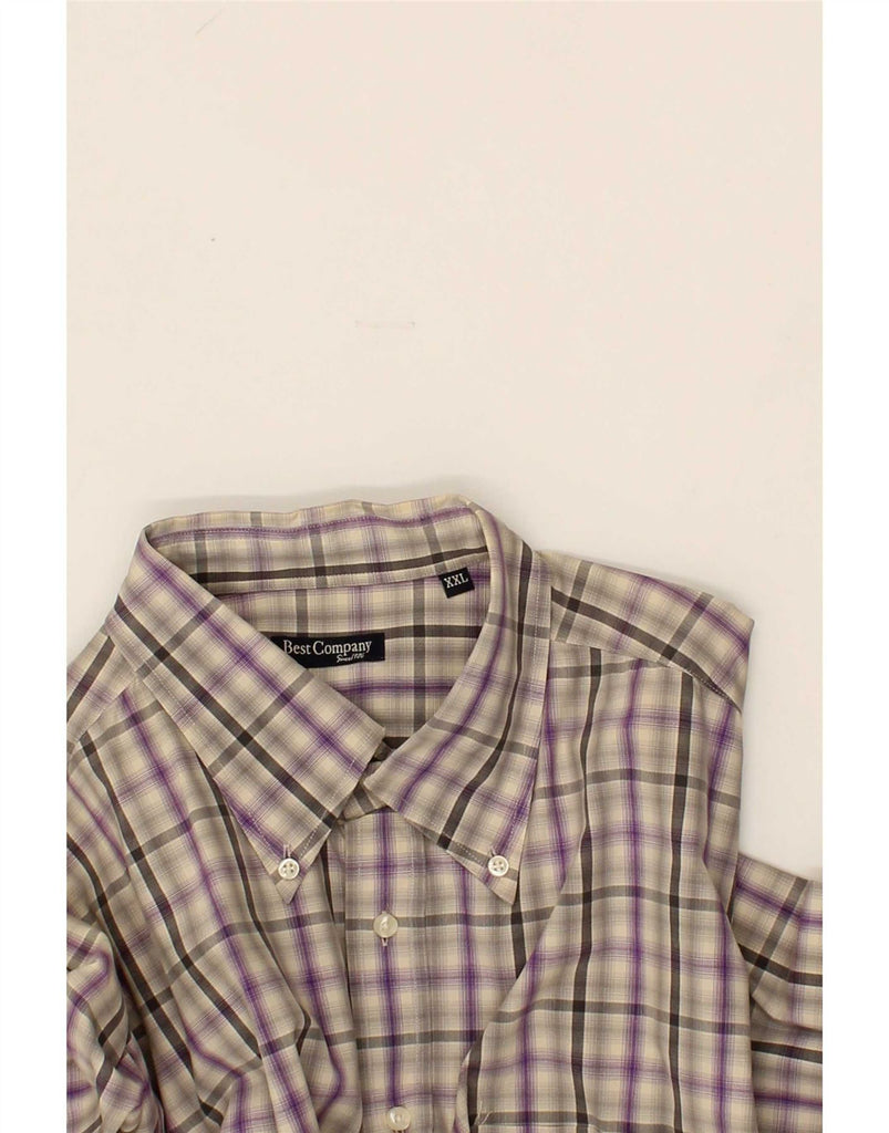 BEST COMPANY Mens Shirt 2XL Grey Check Cotton Vintage Best Company and Second-Hand Best Company from Messina Hembry 