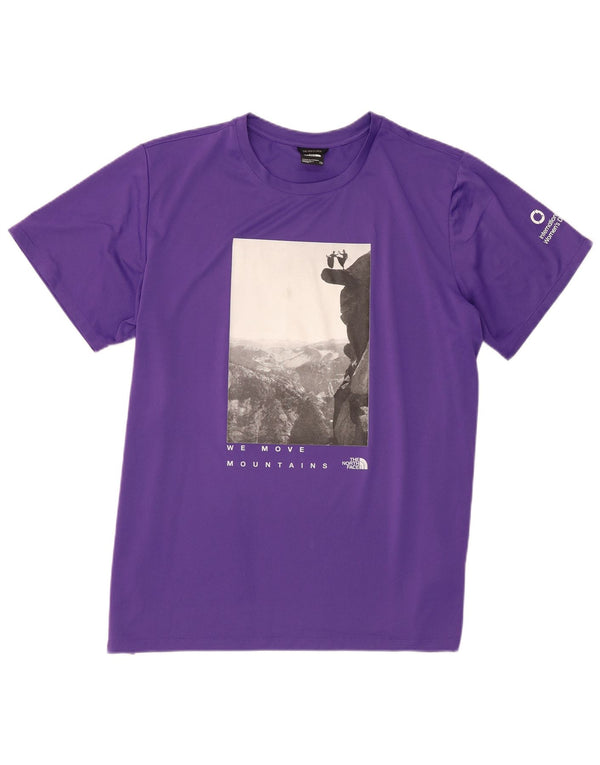 The North Face Womens Graphic T-Shirt Top UK 20 2XL Purple Polyester