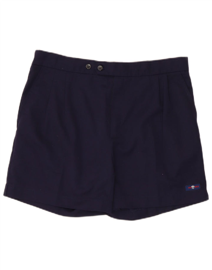 Vintage Mens Chino Shorts Large W36 Navy Blue Polyester