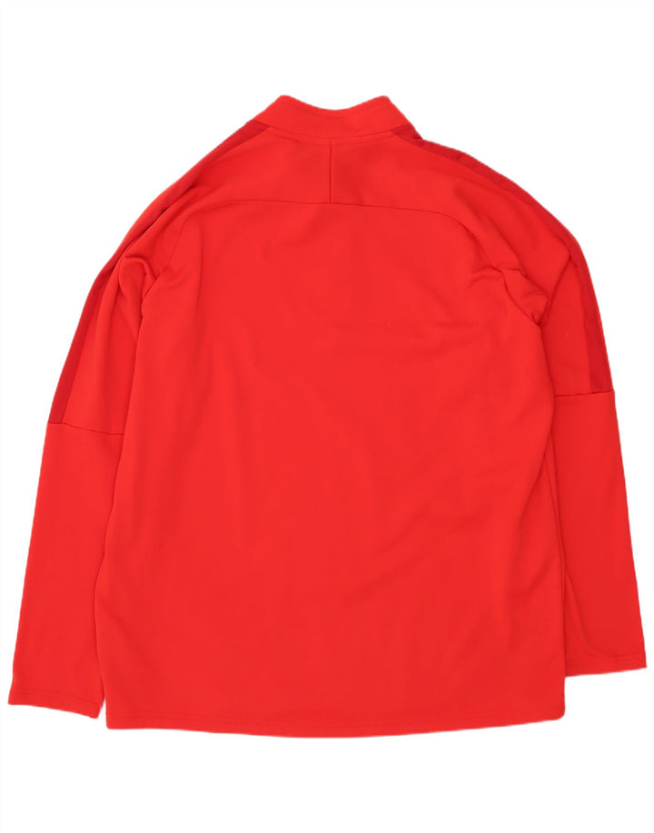 Nike Mens Dri Fit Zip Neck Pullover Tracksuit Top XL Red Polyester