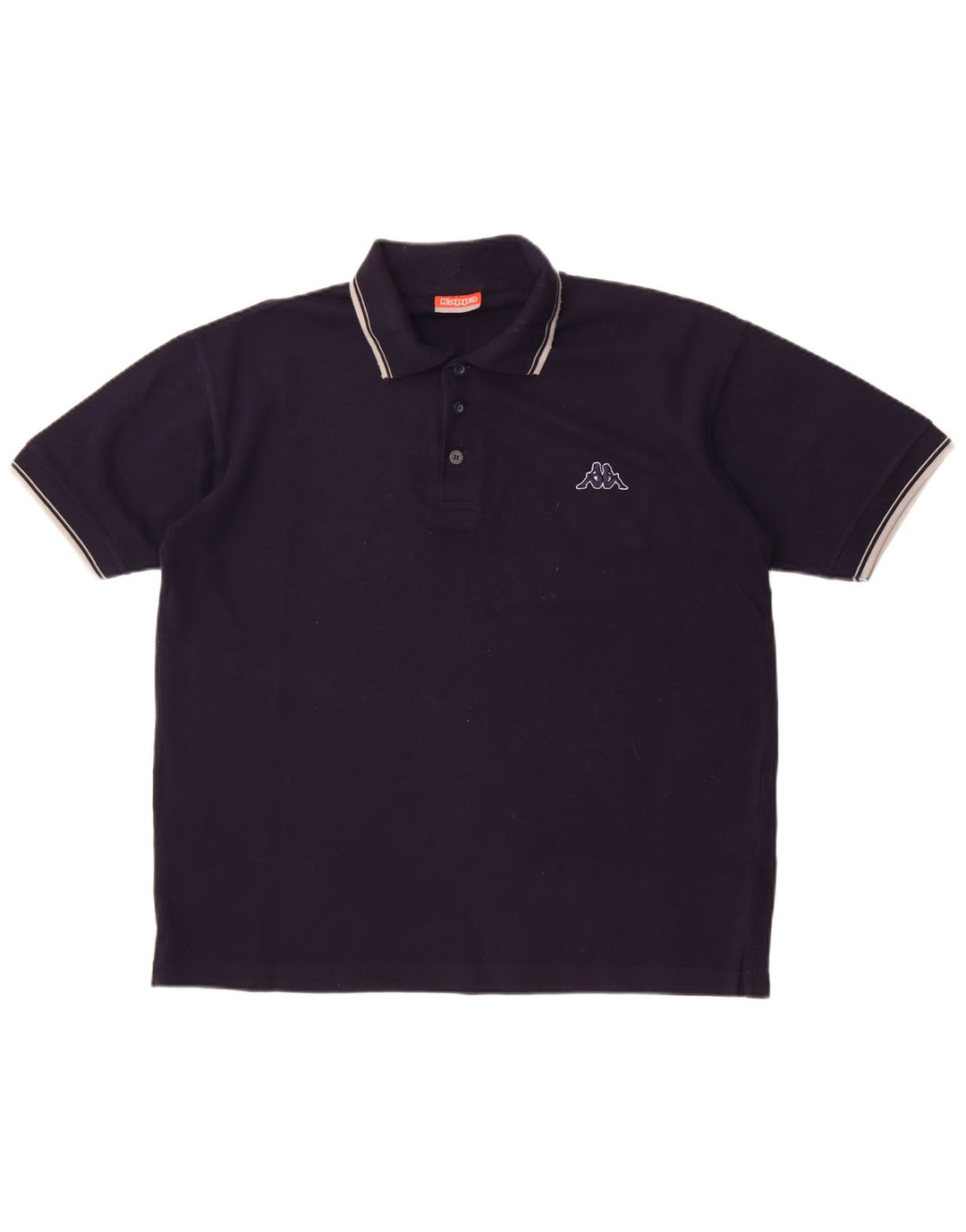 Kappa Mens Polo Shirt Medium Navy Blue Cotton