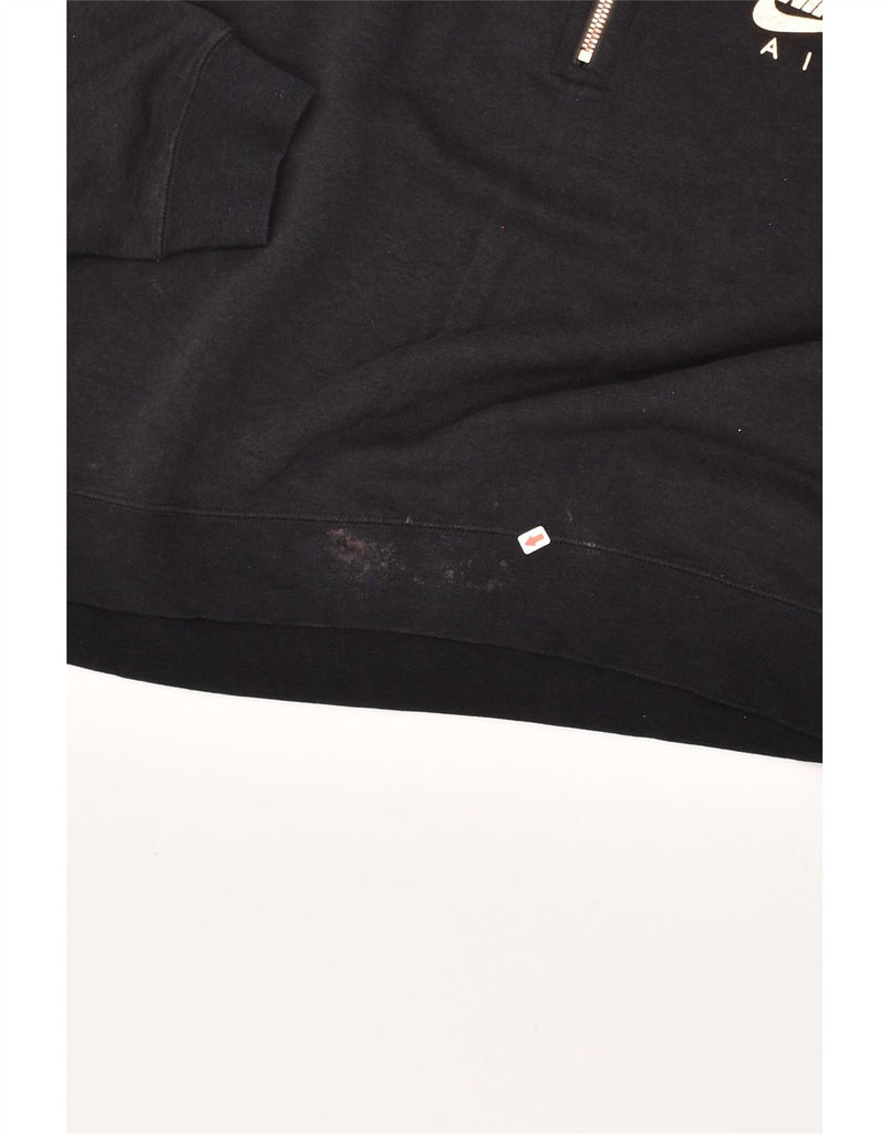 NIKE Womens Air Crop Hoodie Jumper UK 14 Medium Black Cotton | Vintage Nike | Thrift | Second-Hand Nike | Used Clothing | Messina Hembry 