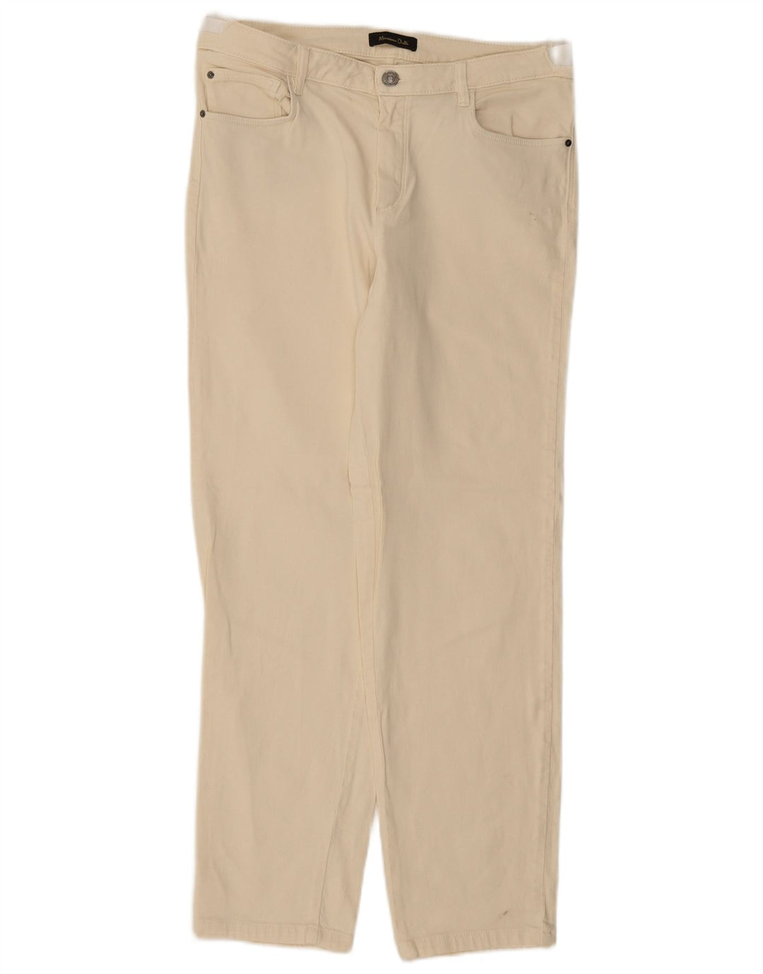 Massimo Dutti Womens Straight Jeans EU 42 Large W32 L28 Beige