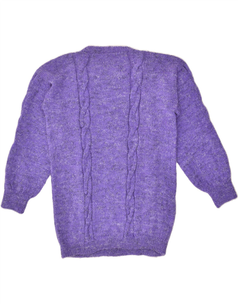 VINTAGE Womens Longline Crew Neck Jumper Sweater UK 14 Medium Purple | Vintage Vintage | Thrift | Second-Hand Vintage | Used Clothing | Messina Hembry 