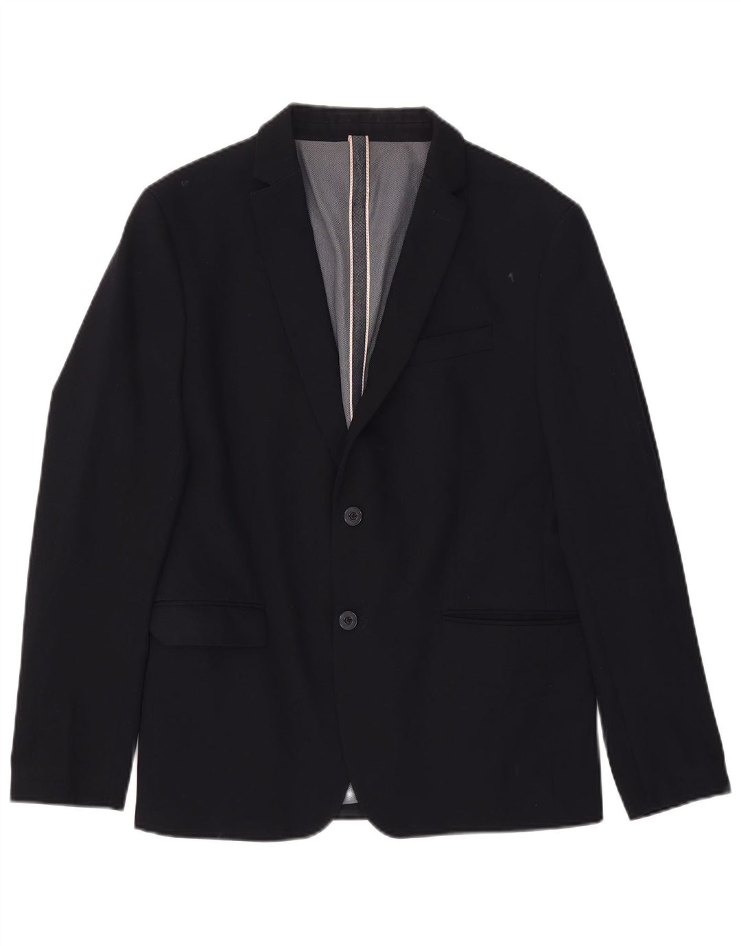 Zara Mens 2 Button Blazer Jacket IT 54 2XL Navy Blue