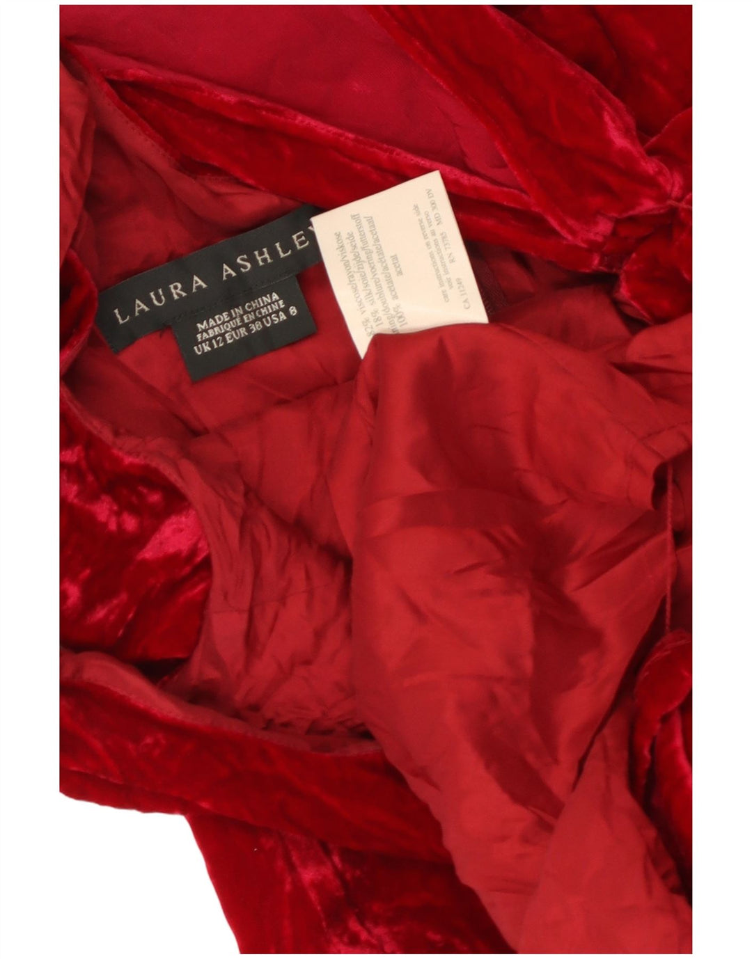 LAURA ASHLEY Womens Velvet Maxi Off Shoulder Dress UK 12 Medium Red