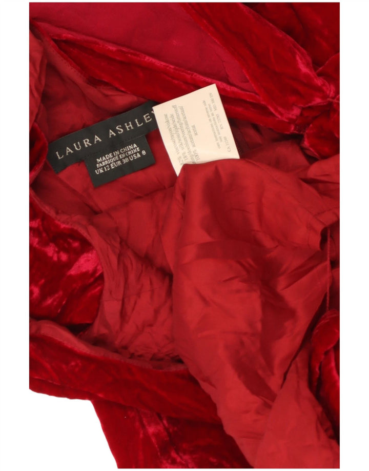 LAURA ASHLEY Womens Velvet Maxi Off Shoulder Dress UK 12 Medium Red