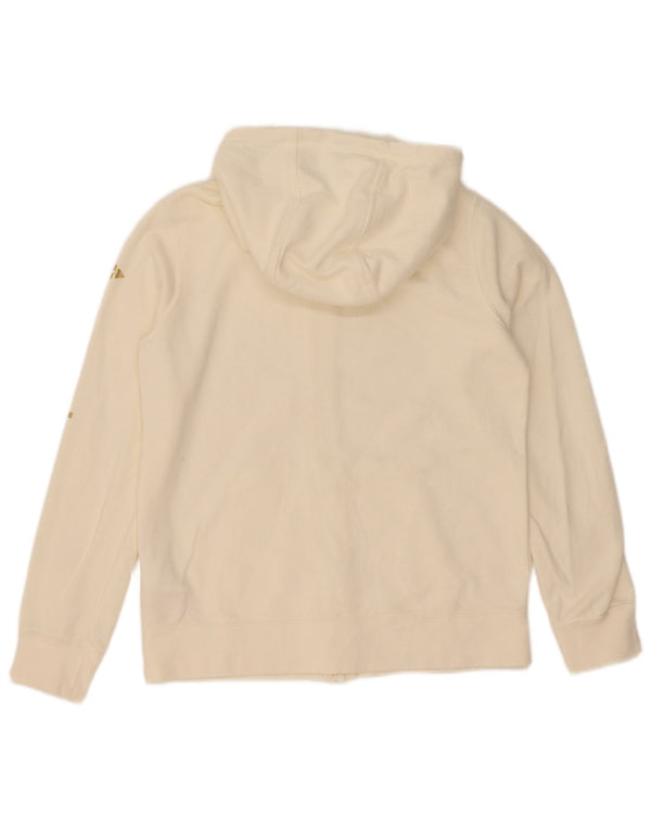 Nike Girls Graphic Zip Hoodie Sweater 12-13 Years Large White Cotton