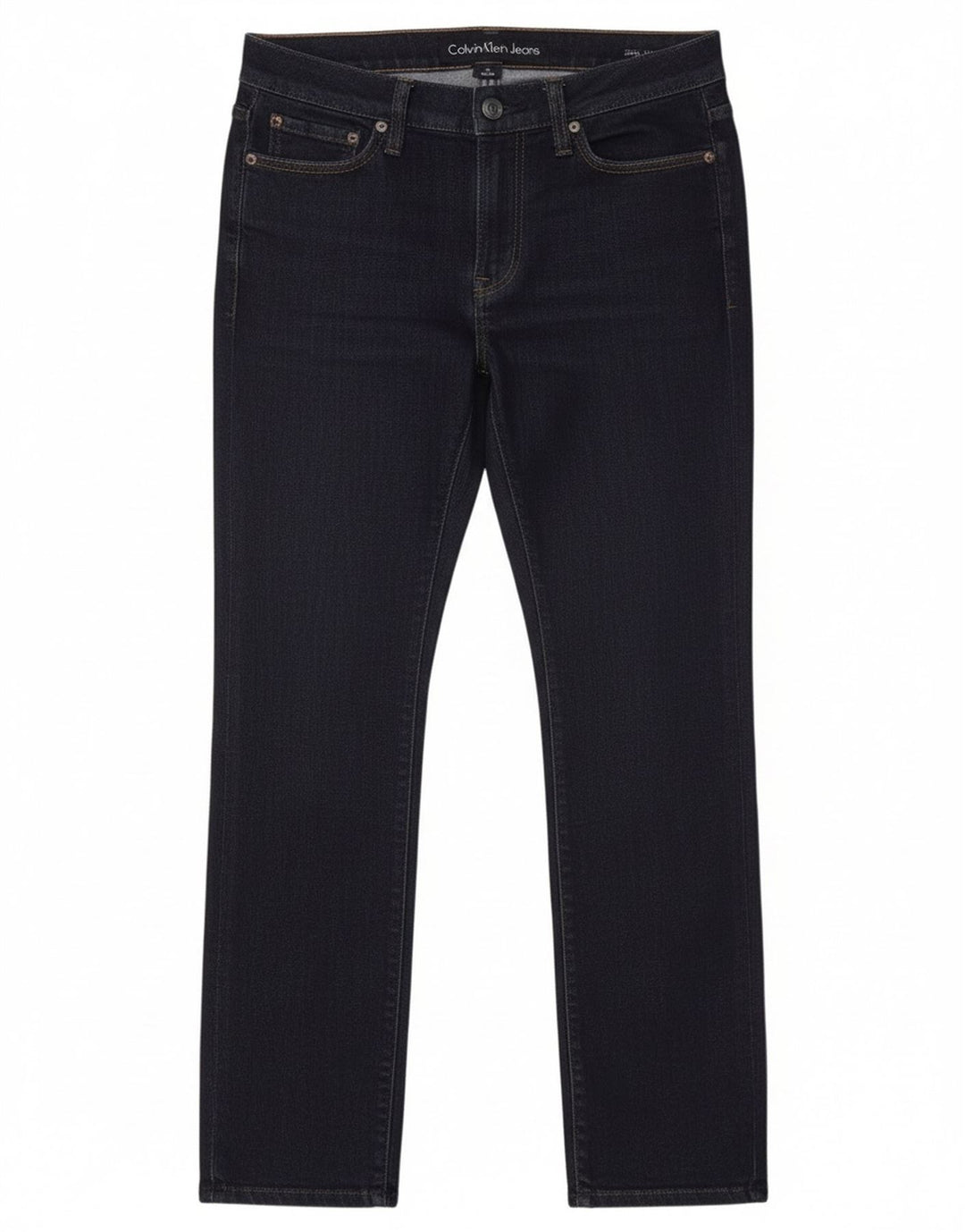 Calvin Klein Womens Straight Jeans W32 L27 Navy Blue Cotton