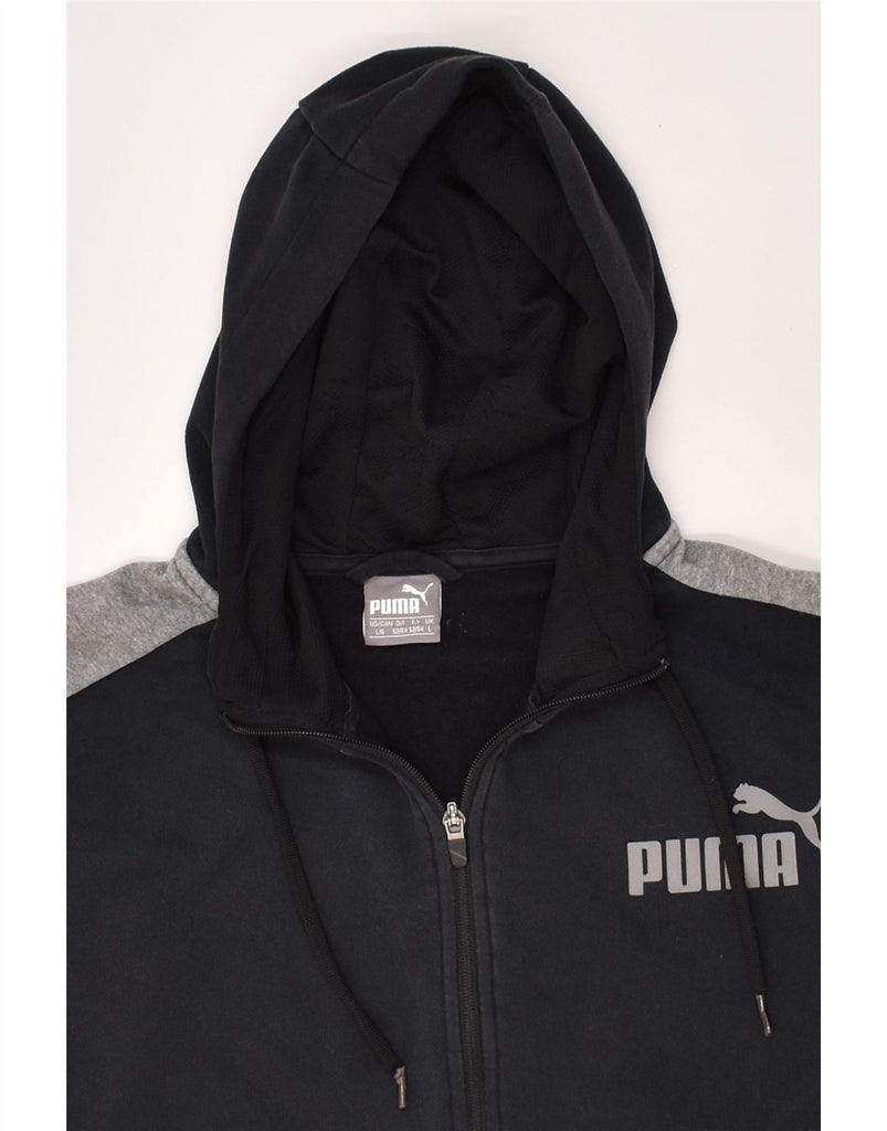 PUMA Mens Zip Hoodie Sweater Large Navy Blue Cotton | Vintage Puma | Thrift | Second-Hand Puma | Used Clothing | Messina Hembry 