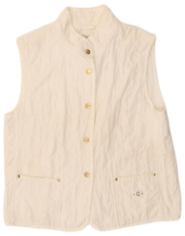 Gio Anna Womens Quilted Gilet IT 44 Medium White Polyester