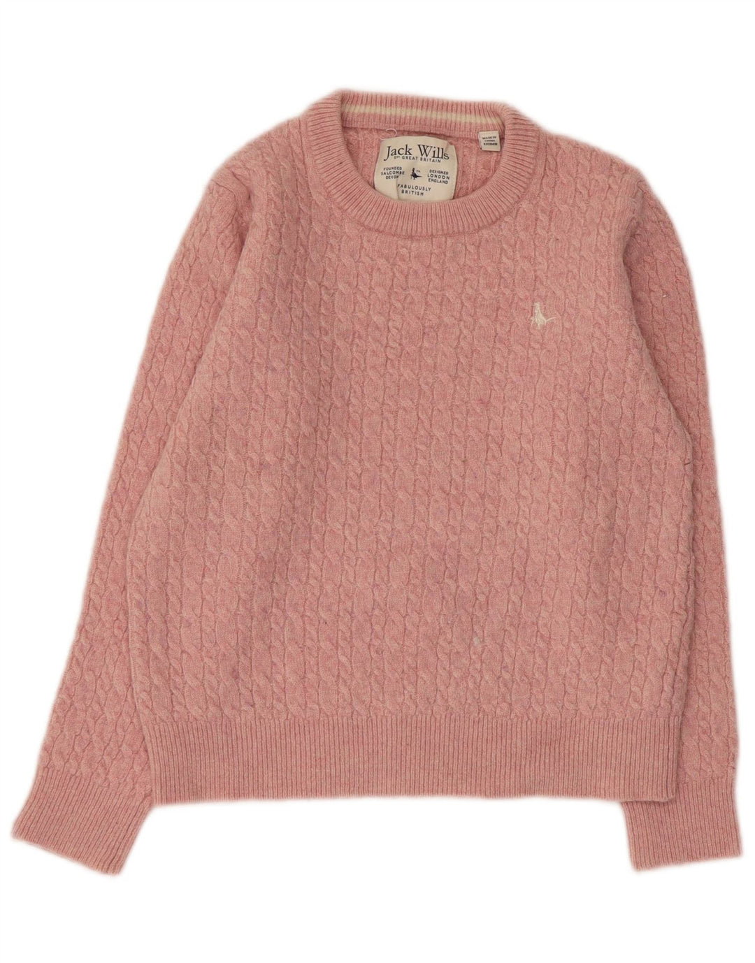 JACK WILLS Womens Boat Neck Jumper Sweater UK 14 Large Pink Wool