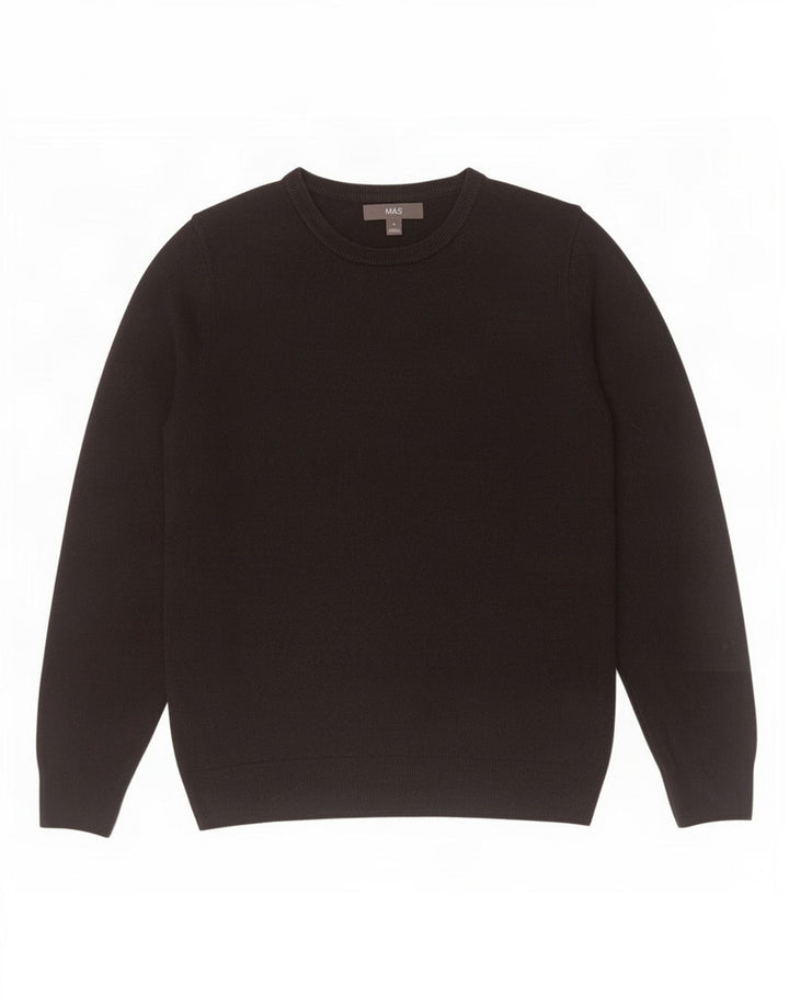 Marks & Spencer Mens Crew Neck Jumper Sweater Medium Black Acrylic