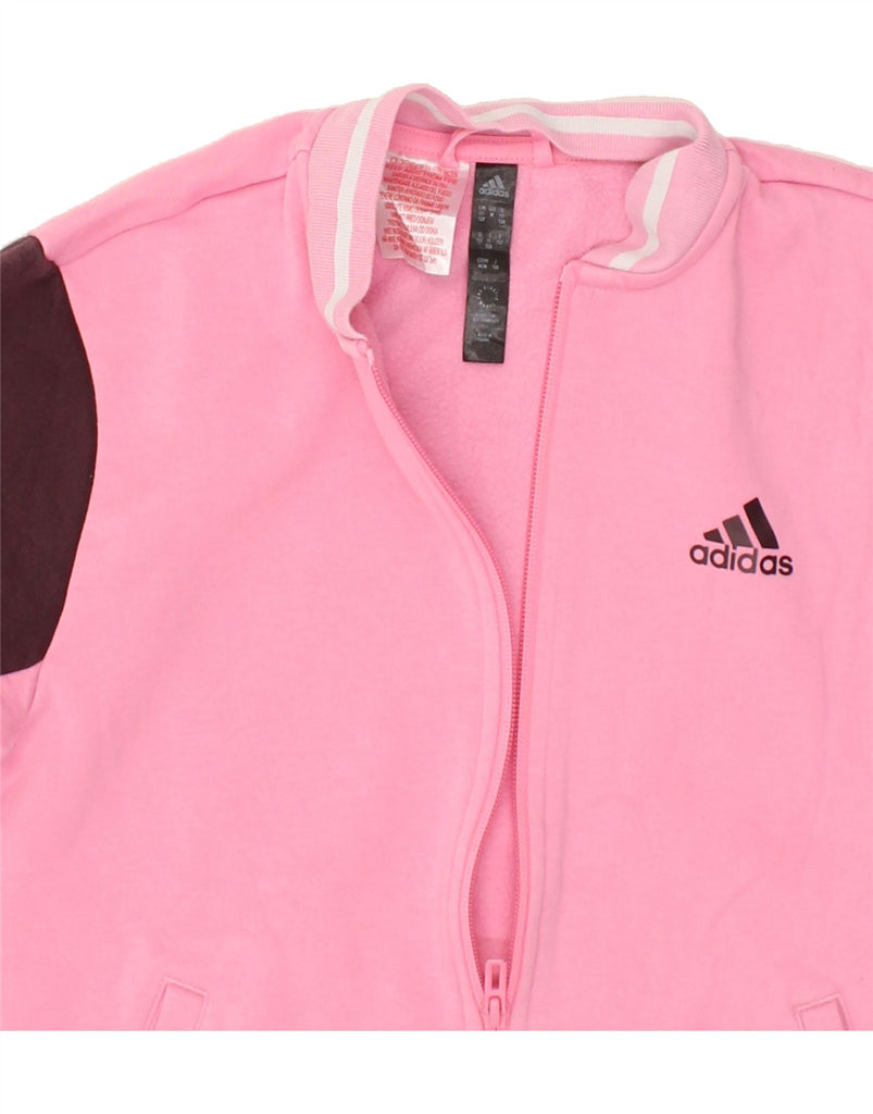 ADIDAS Girls Graphic Tracksuit Top Jacket 11-12 Years Pink Colourblock | Vintage Adidas | Thrift | Second-Hand Adidas | Used Clothing | Messina Hembry 