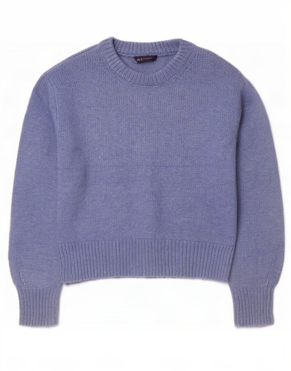 Marks & Spencer Womens Oversized Crew Neck Jumper Sweater UK 14 Medium Blue