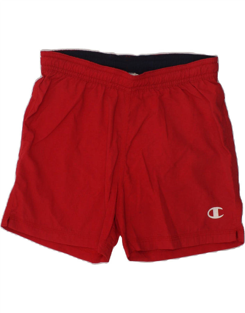 CHAMPION Boys Sport Shorts 9-10 Years Medium Red Polyester | Vintage Champion | Thrift | Second-Hand Champion | Used Clothing | Messina Hembry 