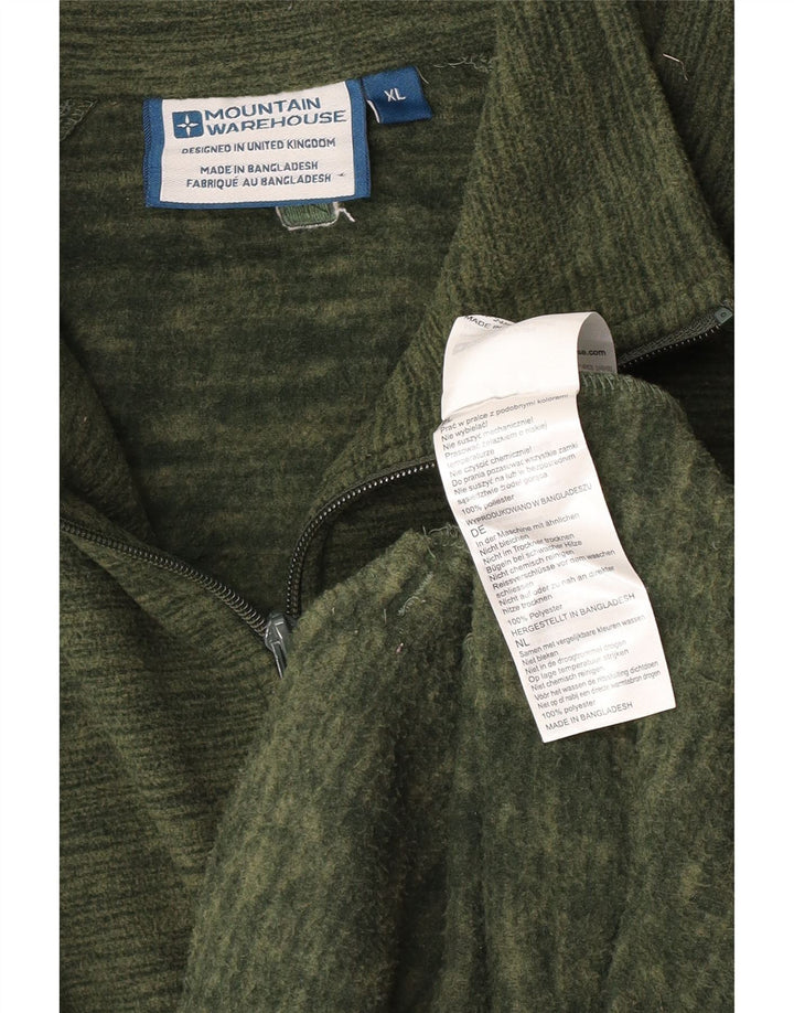 Mountain Warehouse Mens Fleece Jacket UK 42 XL Green Flecked Polyester