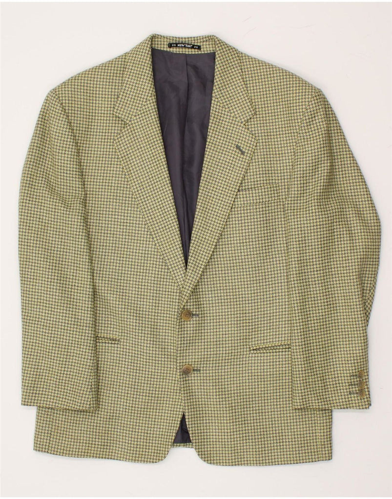 NEW FAST Mens 2 Button Blazer Jacket UK 42 XL Beige Houndstooth Vintage New Fast and Second-Hand New Fast from Messina Hembry 