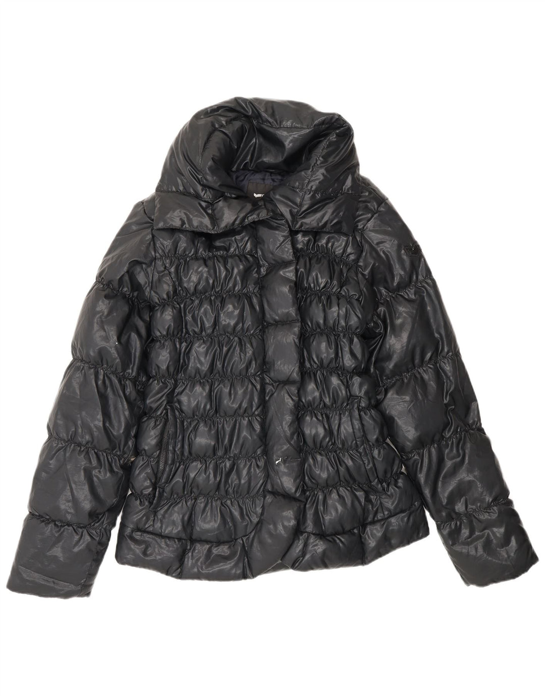 Gas Womens Padded Jacket IT 44 Medium Navy Blue Polyester